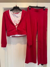 ⭐ NWT⭐ Juicy Couture Holiday Velour Tracksuit Set – Size M - Coco Red – OG Bling