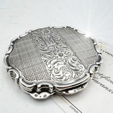 Antico Portacipria in Argento 900 inciso Vintage Cofanetto Porta Cipria Inglese