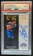 2016-17 Panini Noir Carmelo Anthony Auto Color Gold #23/25 Knicks PSA 8