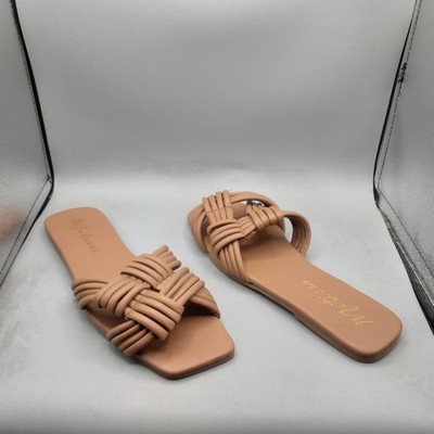 Matisse Samson Slide Sandals Women's 8M Brown Tan Knotted A132