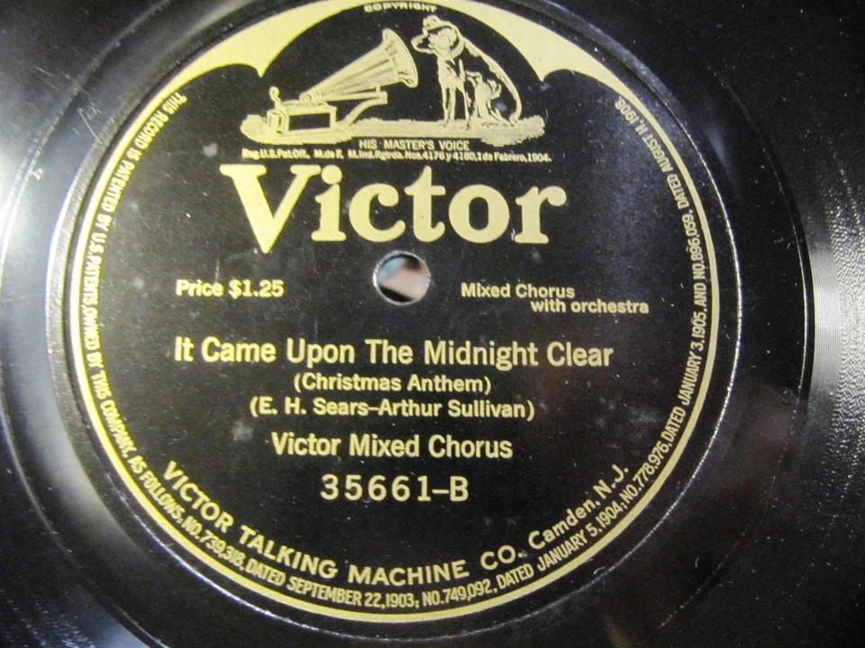 E Cond 1917 Arthur Sullivan CHRISTMAS It Came Upon Midnight Clear VICTOR 35661 Foto 2 de 3