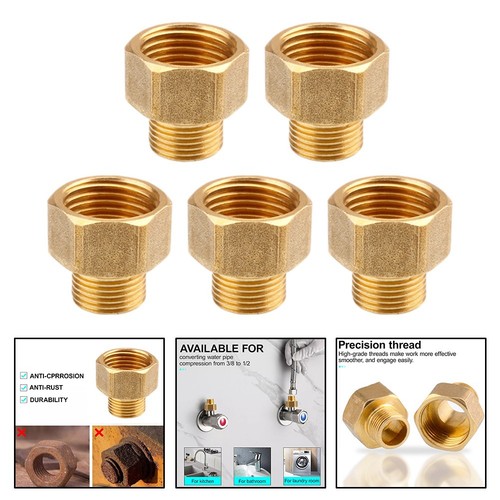 Long Lasting Brass Pipe Fittings Water Hose Adapter G 12 Female to G 38 Male - Picture 3 of 13