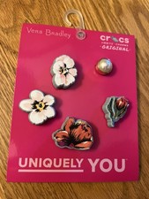 Vera Bradley Sea Air Floral Crocs Jibbitz 5 Shoe Charms Multicolor Women Flowers