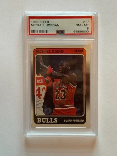 1988 Fleer 17 Michael Jordan PSA 8 NM-MT Chicago Bulls