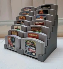 Video Game Cartridge Display Stand for N64 Games / Choose between 12 to 18 Slots