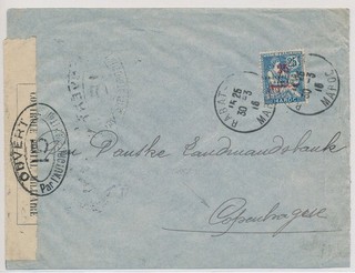 BV73567 Morocco 1916 to Copenhagen censor cover with nice cancels used