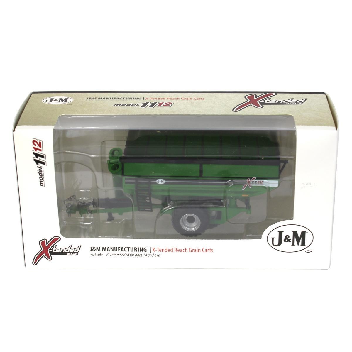 1/64 Green J&M 1112 X-Tended Reach Grain Cart with Tandem Walking Duals JMM-031