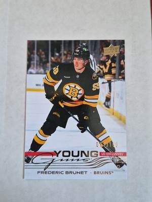 2025-26 Upper Deck Frederic Brunet Young Guns #489 EXCLUSIVES  17/100. Boston 
