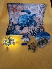 Sea Turtle Throw Pillow Cover, water globe, light up turtle, ornament  plaque