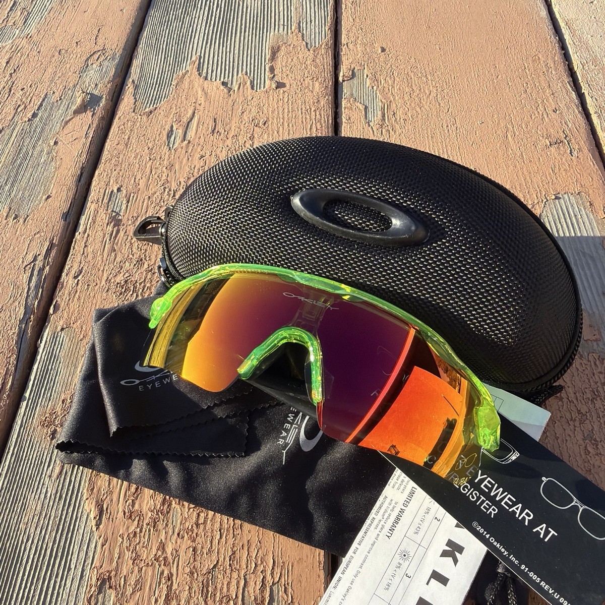 Oakley Radar EV Path Sunglasses Green Frame Red Mirrored Shield | eBay