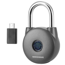 Fingerprint Padlock, Smart Lock with Key Backup, Waterproof for Gym, Luggage,...