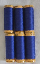 Gutermann Natural 100 Cotton Thread 110yd Royal Blue 7000 LOT OF 6