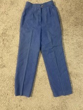 Vintage Koret City Blues Pants Womens 8 Blue Denim Elastic Waist Tapered Leg 90s