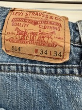 Levis 514 Men's Blue Jeans 34x34 Slim Straight Fit Comfortable Workwear