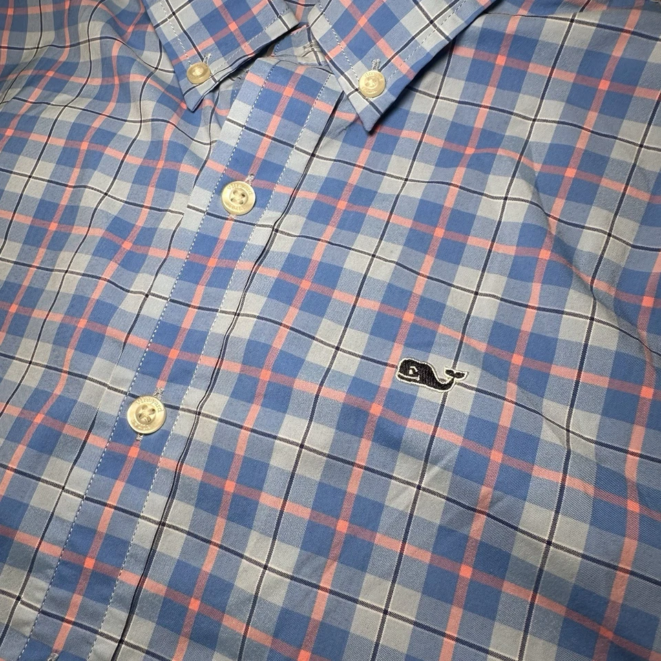 Camisa masculina performance Vineyard Vines On The Go M 12-14 xadrez botão para baixo - Imagem 2 de 4