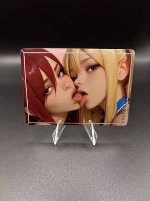Erza x Lucy Fairy Tail Waifu Card TCG Full Art Waifu Legends Custom Goddess