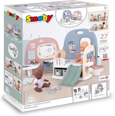 Smoby - Baby Care Puppen-Kita - einklappbares Puppen-Spielcenter - Kindergrippe