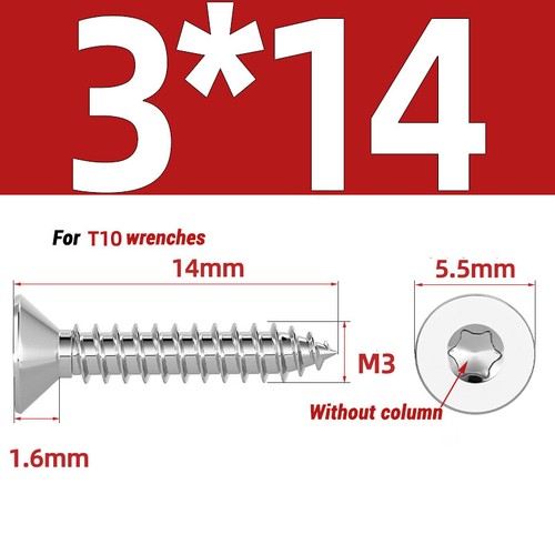 2mm 2.3mm 2.6mm 3mm - 6mm Torx Countersunk Fully Threaded Chipboard Wood Screws - Picture 39 of 87