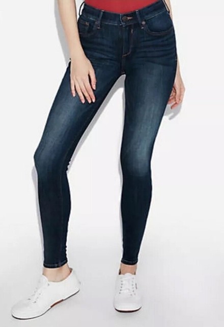 NWOT Express Mia Mid Rise Jean Legging 2 Dark Wash Skinny Stretch | eBay