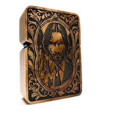 John Wick Java Teakwood Engraved Lighter