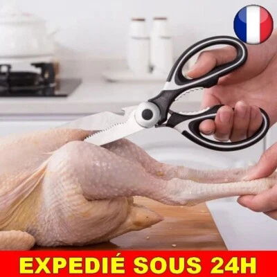 ✅ Ciseaux Acier Inoxydable Cuisine Ménage Os Ciseaux Ailes Poulet Poisson Ouvre