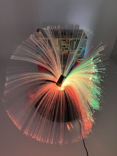 Vintage The UFO Lamp Fiber Optic Lamp Color Changing Rotating Light Works Great! - Picture 3 of 7