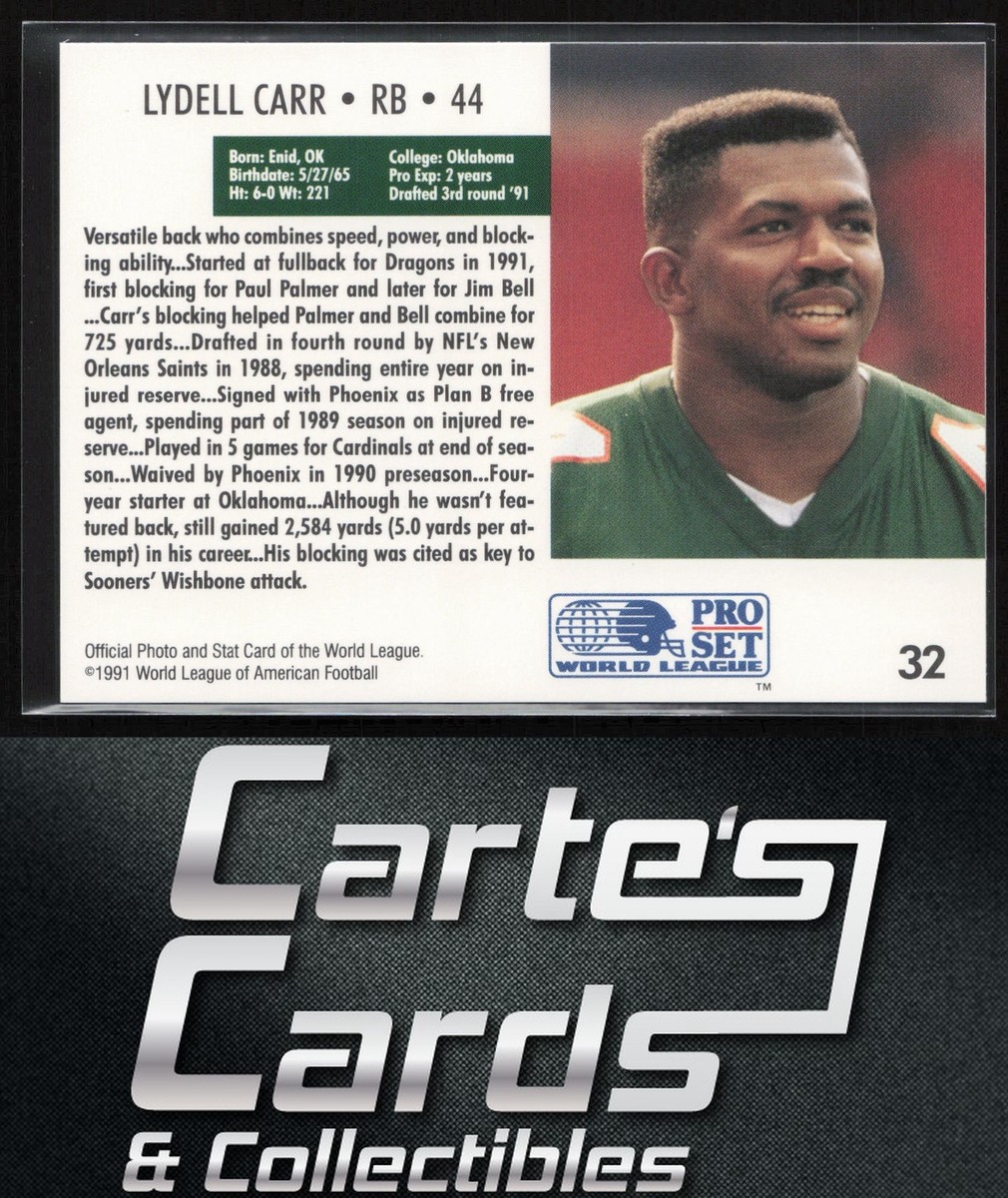 Lydell Carr 1991 Pro Set WLAF #32 Barcelona Dragons | eBay