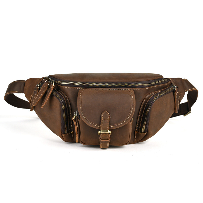 Leather Belt Retro Multi-functional Motorcycle Satchel Leather All-match Casual-image