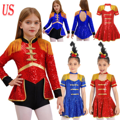 US Kids Halloween Circus Show Costume Christmas Carnival Party Dance Leotard