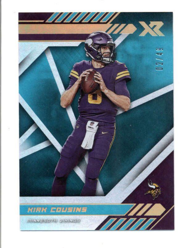 KIRK COUSINS 2020 PANINI XR #52 VIKINGS TEAL PARALLEL #02/49