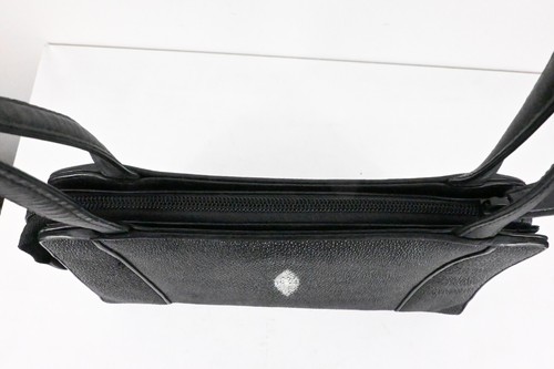 King power stingray leather purse with double handle in black - Picture 5 of 7
