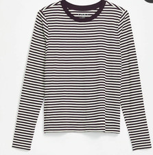 NEW NWT Loft Long Sleeve Striped Tee Size: XS Color: Deep Port