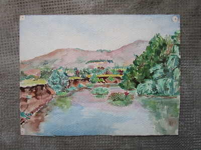 Watercolour Fréjus the Argens 1928 Near St Saint Raphael Canes Antique Beau Dash