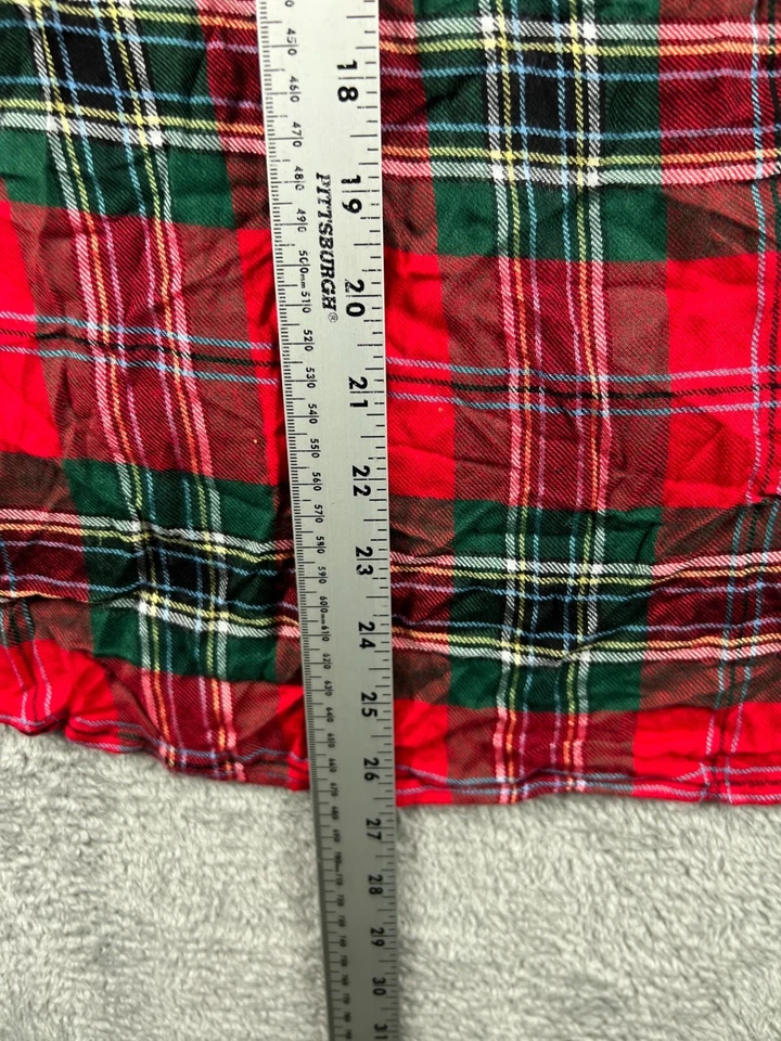 Crown & Ivy Womens Medium Top Red Plaid Shirt Long Sleeve Collard Popover Ladies - Image 3 of 4