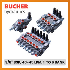 Bucher 1-6 Bank 3/8" BSP 40-45 l/min D/Acting Cylinder Hydraulic Monoblock Valve