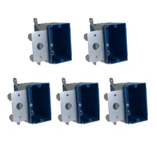 5PK 1-Gang Outlet/Switch Box New Work Adjustable Bracket 21 Cu In ETL Certified