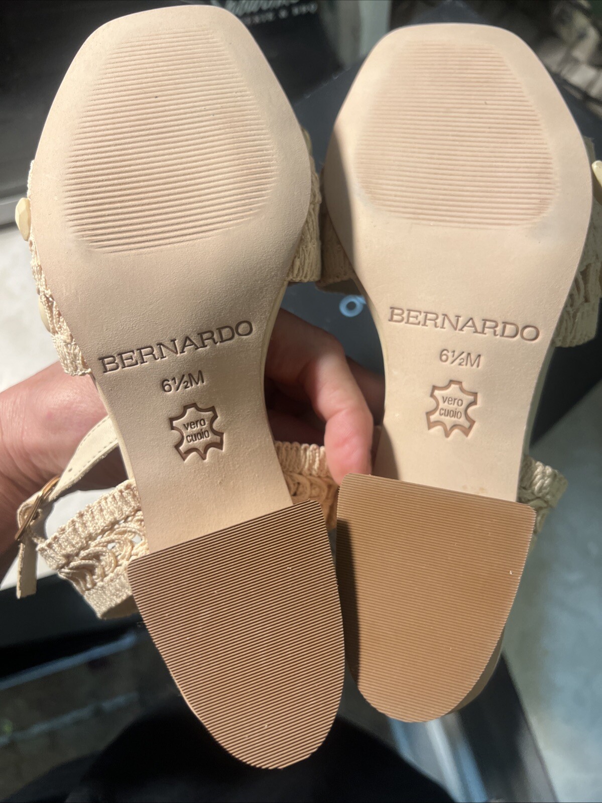 Bernardo Belize CREAM  Crochet Heel Sandal Sz 6.5 M  SOLD OUT. image 8