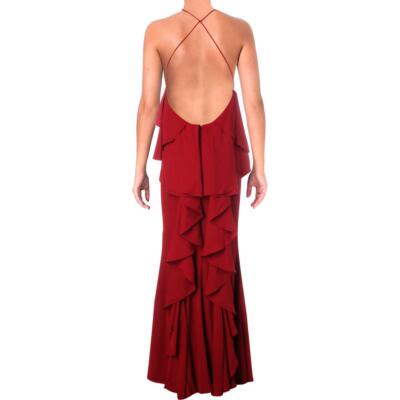fame and partners burgundy dress Fame & Partners Cowl Neck Long Dress in Burgundy, Women's US 8