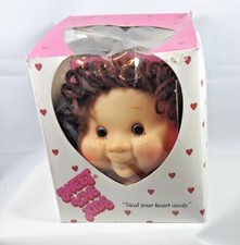 Sweet Love Kids 5" brown Yarn Hair Girl Head for Doll Crafting1984 E1