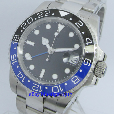 PARNIS Sapphire Glass 40mm Ceramic Bezel Men's 2813 Movement Automatic GMT Watch