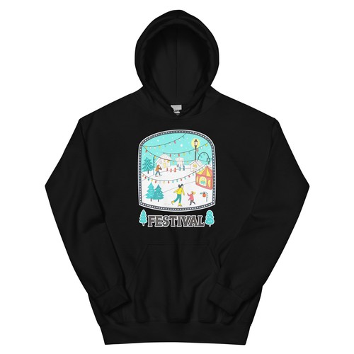 Festival Mountain Ski Resort Town Hoodie - Picture 1 of 13