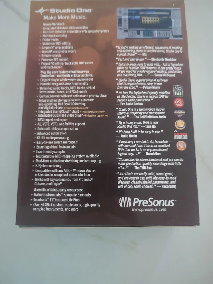 Presonus Studio One V2 VSSD Upgrade/Crossgrade  Music Creation System Ships Free - Image 3 of 4