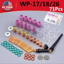 71pcs TIG Welding Torch Stubby Gas Lens #12 Pyrex Glass Cup Kit For WP-17/18/26