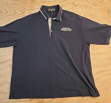Vintage Boone & Crockett Club Logo Black Knit Cotton Polo Shirt Mens XL USA Made