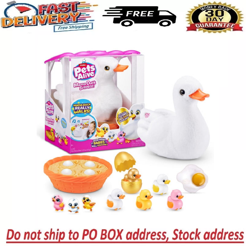 タマキニイメ　ダックス　白ベース ZURU Pets Alive MAMA DUCK SURPRISE Interactive Pet Sounds Walks