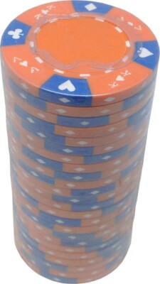 Poker Chips (25) Orange Ace King 14 g Clay Composite