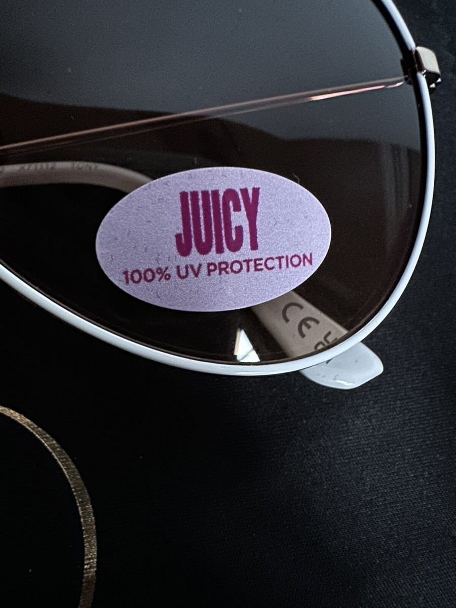 (#129) Juicy Couture White Aviator style Sunglasses Juicy Couture SPORT White Yellow Mirrored Aviator Sunglasses  main image 4