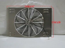 24 x 17 Universal Radiator Fan Shroud and 16" Chrome Plastic Fan 2600CFM
