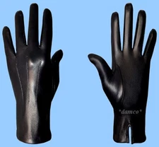 New MENS Unlined Gloves GENUINE Black KID LEATHER DRESS size 8.5 or Medium 