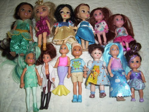 LOT OF 13 SMALL DOLLS  MIXED LOT  FREE SHIPPING